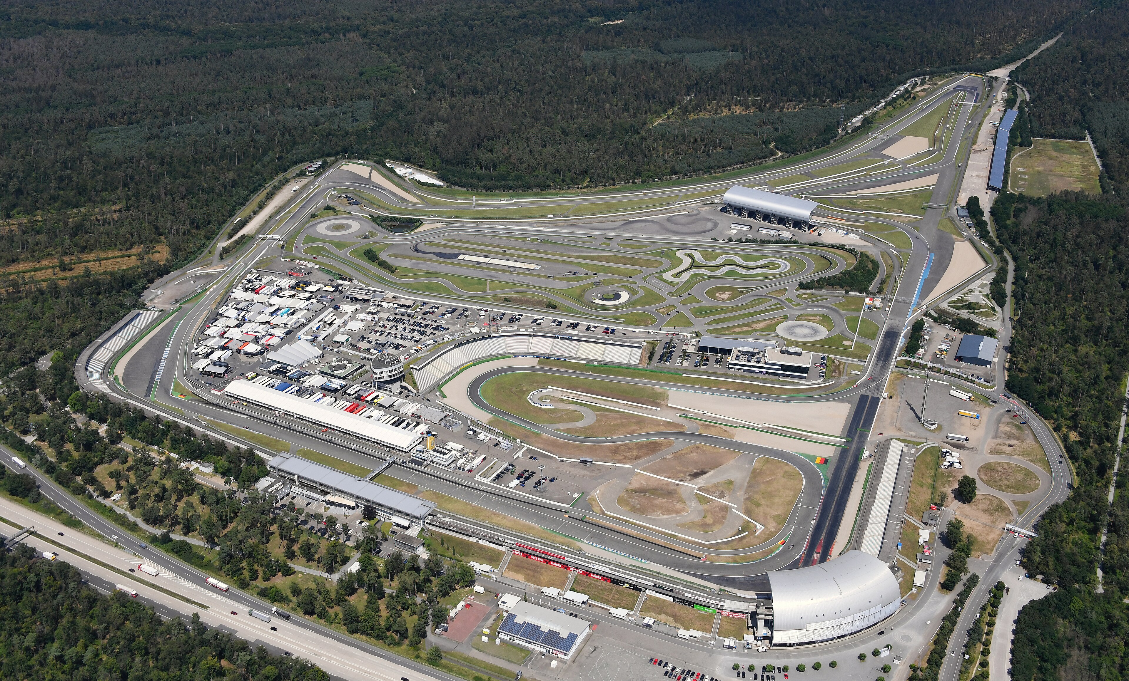Aerial view of Hockenheimring, the venue of Formula Student Germany